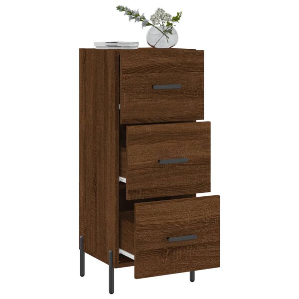 vidaXL Buffet Ch&ecirc;ne marron 34,5x34x90 cm Bois d'ing&eacute;nierie