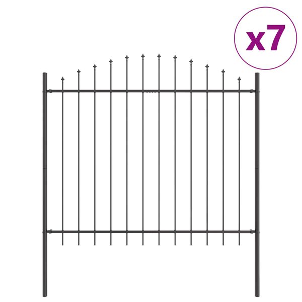 vidaXL Cl&ocirc;ture de jardin 7 pcs Gris 170 x 190 cm