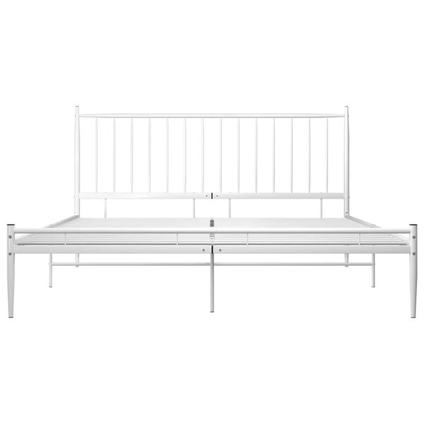 vidaXL Cadre de lit sans matelas blanc m&eacute;tal 200x200 cm