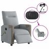 vidaXL Fauteuil de massage inclinable &eacute;lectrique gris clair tissu