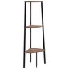 vidaXL &Eacute;tag&egrave;re d'angle 3 niveaux Marron fonc&eacute; et noir 45,5x31,5x120 cm