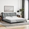 vidaXL Cadre de lit sans matelas Hvar gris clair 180x200 cm tissu
