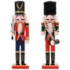 vidaXL Casse-Noisette de No&euml;l TURKU 2 pc Rouge et Noir 30 cm