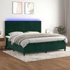 vidaXL Sommier &agrave; lattes de lit matelas et LED Vert fonc&eacute; 200x200 cm