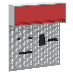 vidaXL Ensemble d'armoires &agrave; outils avec &eacute;tag&egrave;re 3 pi&egrave;ces Rouge