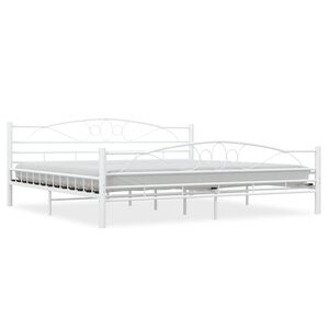 vidaXL Cadre de lit sans matelas blanc m&eacute;tal 200x200 cm