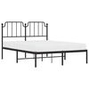 vidaXL Cadre de lit m&eacute;tal sans matelas avec t&ecirc;te de lit noir 135x190cm