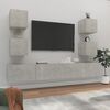 vidaXL Ensemble de meubles TV 6 pcs Gris b&eacute;ton Bois d'ing&eacute;nierie