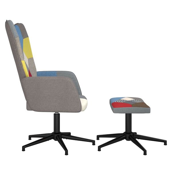 vidaXL Chaise de relaxation avec repose-pied Patchwork Tissu