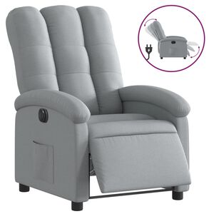 vidaXL Fauteuil inclinable &eacute;lectrique Gris clair Tissu