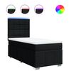 vidaXL Sommier &agrave; lattes de lit avec matelas Noir 90x200 cm Tissu