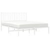 vidaXL Cadre de lit m&eacute;tal sans matelas et t&ecirc;te de lit blanc 140x190 cm