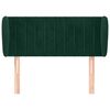vidaXL T&ecirc;te de lit avec oreilles Vert fonc&eacute; 103x23x78/88 cm Velours