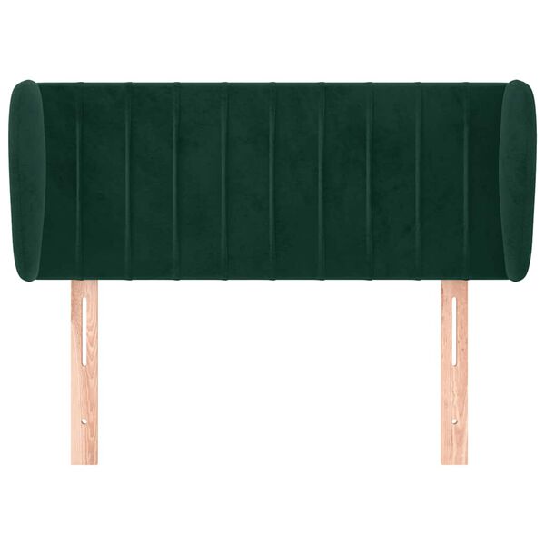 vidaXL T&ecirc;te de lit avec oreilles Vert fonc&eacute; 103x23x78/88 cm Velours
