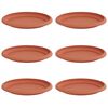 vidaXL Plateau &agrave; fleurs rond 6 pcs Rouge brique &Oslash; 17,5 x 2 cm