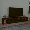 vidaXL Meuble TV avec lumi&egrave;res LED Noir 230x36,5x40 cm
