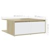 vidaXL Table basse blanc et chêne sonoma 80x80x31 cm bois d'ingénierie