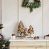 vidaXL Sapin de No&euml;l avec support 3 pcs Marron Bois de teck solide