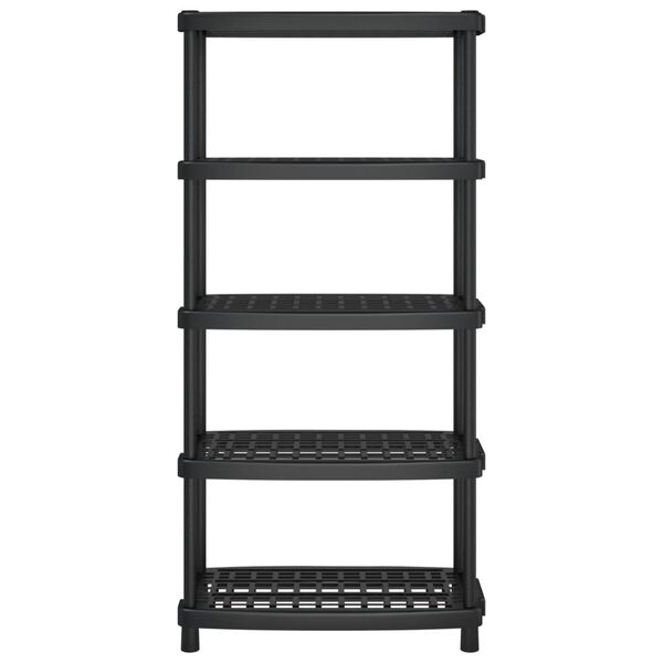 vidaXL Étagère de rangement à 5 niveaux noir 93,5x45,5x194,5 cm PP
