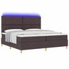 vidaXL Lit &agrave; ressort LED avec matelas Marron fonc&eacute; 200 x 200 cm tissu