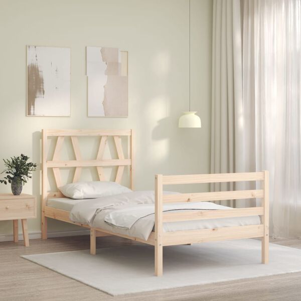 vidaXL Cadre de lit sans matelas 90x200 cm bois massif