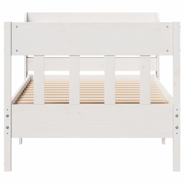 vidaXL Cadre de lit sans matelas blanc 90x200 cm bois de pin massif