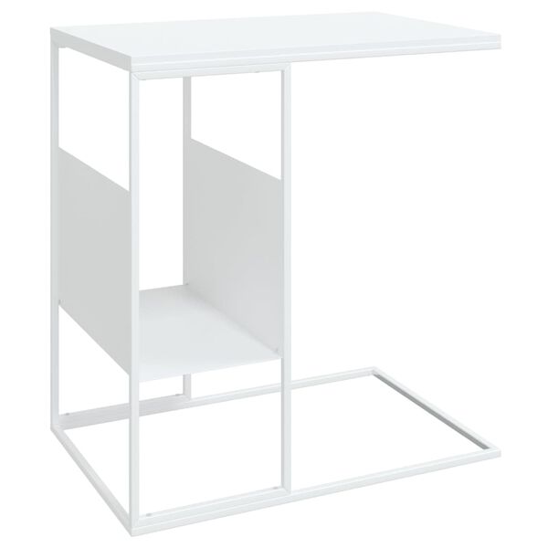 vidaXL Table d'appoint Blanc 55x36x59,5 cm Bois d'ingénierie