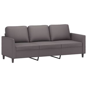 vidaXL Canap&eacute; &agrave; 3 places Gris 180 cm Similicuir
