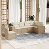 vidaXL Salon de jardin avec coussins 6 pcs beige r&eacute;sine tress&eacute;e