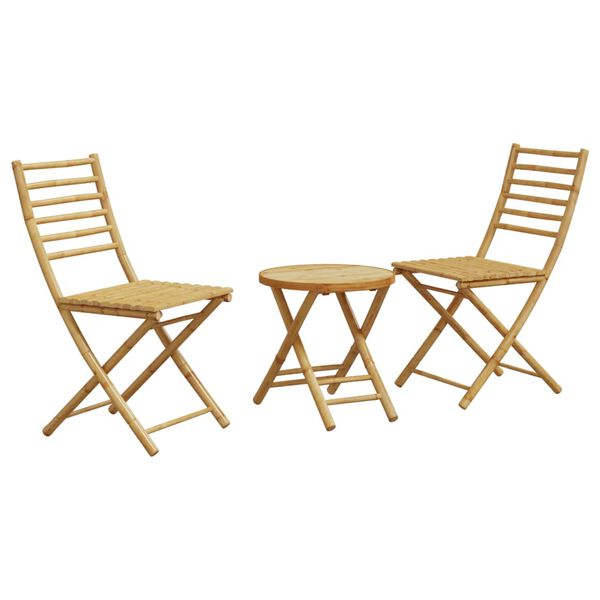 vidaXL Ensemble de bistro 3 pcs bambou