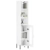 vidaXL Buffet haut Blanc brillant 34,5x34x180 cm Bois d'ing&eacute;nierie