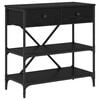 vidaXL Table console avec tiroir Ch&ecirc;ne noir 75 x 34,5 x 75 cm bois