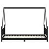 vidaXL Cadre de lit pour enfants noir 90x190 cm bois de pin massif