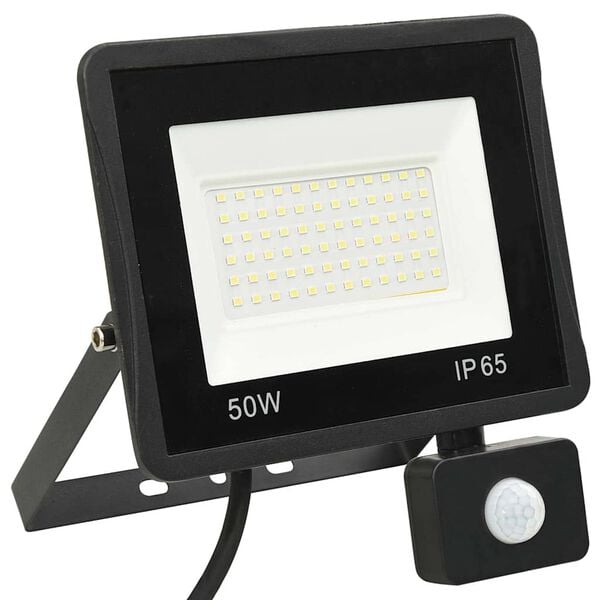 vidaXL Projecteur à LED avec capteur 50 W Blanc froid