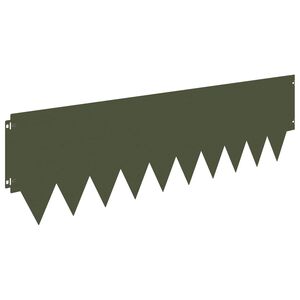 vidaXL Bordure de Pelouse 20 pc 103 x 30 cm Acier Vert olive