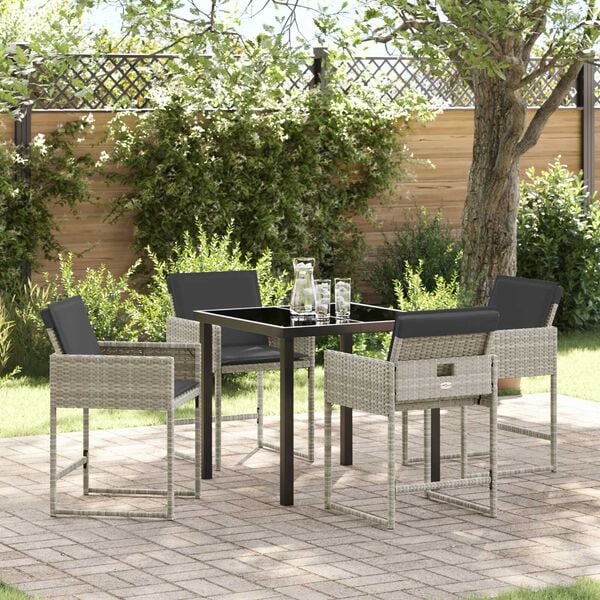 vidaXL Ensemble de salle à manger pour jardin 5 pcs Beige polyrotin