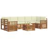 vidaXL Ensembles de canap&eacute;s avec coussin 8 pcs Naturel et Cr&egrave;me