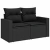 vidaXL Salon de jardin 7 pcs avec coussins noir r&eacute;sine tress&eacute;e