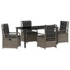 vidaXL Ensemble de salle &agrave; manger pour jardin 5 pcs Gris polyrotin