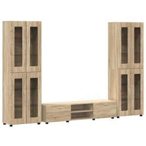 vidaXL Ensemble meuble TV FLORIN 3 pcs Ch&ecirc;ne Sonoma Bois d'ing&eacute;nierie