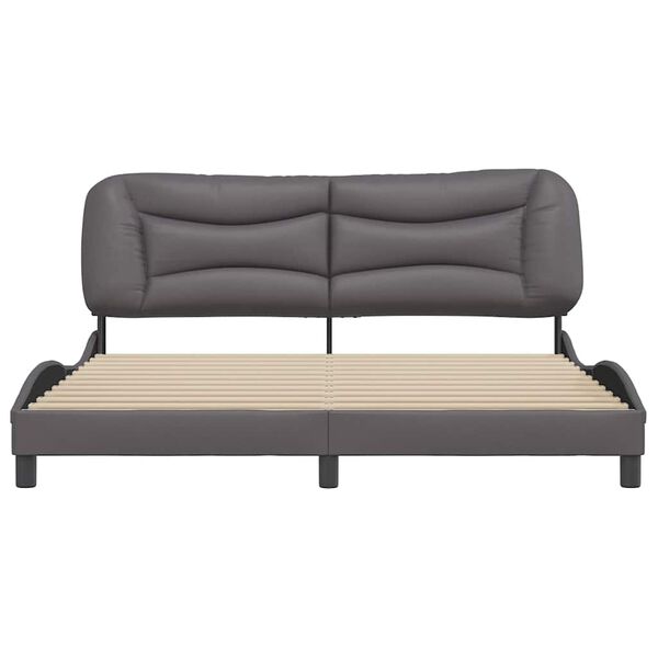 vidaXL Cadre de lit sans matelas Hvar gris 180x200 cm similicuir