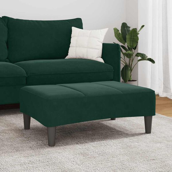 vidaXL Repose-pied vert fonc&eacute; 77x55x31 cm velours
