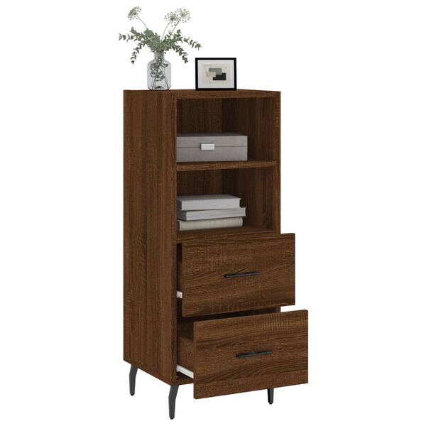 vidaXL Buffet Ch&ecirc;ne marron 34,5x34x90 cm Bois d'ing&eacute;nierie