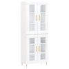vidaXL Buffet haut Blanc 69,5x34x180 cm Bois d'ing&eacute;nierie