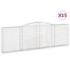 vidaXL Paniers à gabions arqués 15 pcs 400x30x120/140 cm Fer galvanisé