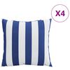 vidaXL Coussins d&eacute;coratifs lot de 4 Rayures bleues et blanches 50x50cm