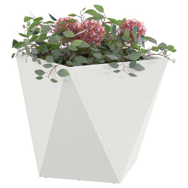 vidaXL Jardini&egrave;re 2 pcs Blanc 50 x 50 x 50 cm Acier