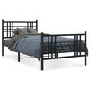 vidaXL Cadre de lit m&eacute;tal sans matelas avec pied de lit noir 107x203cm