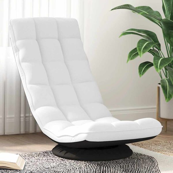 VidaXL Fauteuil de sol pivotant blanc 70x51x79 cm tissu