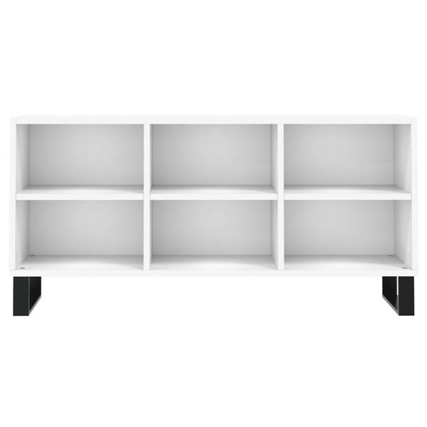 vidaXL Meuble TV blanc 103,5x30x50 cm bois d'ing&eacute;nierie